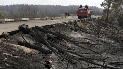 En avril 2015, un incendie de for&ecirc;t avait d&eacute;j&agrave; ravag&eacute;s des centaines d'hectares &agrave; proximit&eacute; du site nucl&eacute;aire de Tchernobyl en Ukraine. (ANATOLII STEPANOV / AFP)