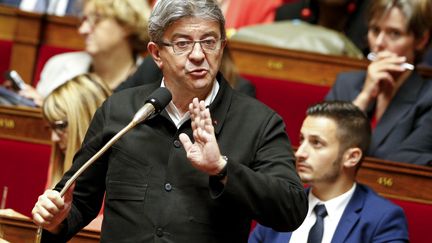 Jean-Luc Mélenchon, le 28 juin 2017 à l'Assemblée nationale. (GEOFFROY VAN DER HASSELT / AFP)