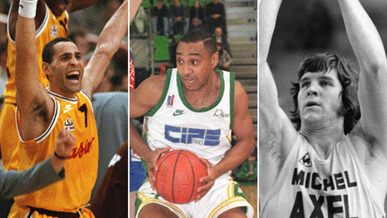 Richard Dacoury avec le CSP Limoges en 1993, Delaney Rudd avec l'Asvel en 1997 et Ken Gardner avec Berck en 1974, trois précédents de clubs français dans le dernier carré d'une Coupe d'Europe de basket (AFP)