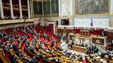 L'hemicycle lors des questions au gouvernement a l'Assemblee Nationale, en février 2017. (MAXPPP)