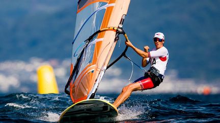 Charline Picon lors des Jeux olympiques de Tokyo, le 25 juillet 2021. (AGENCE KMSP / KMSP)