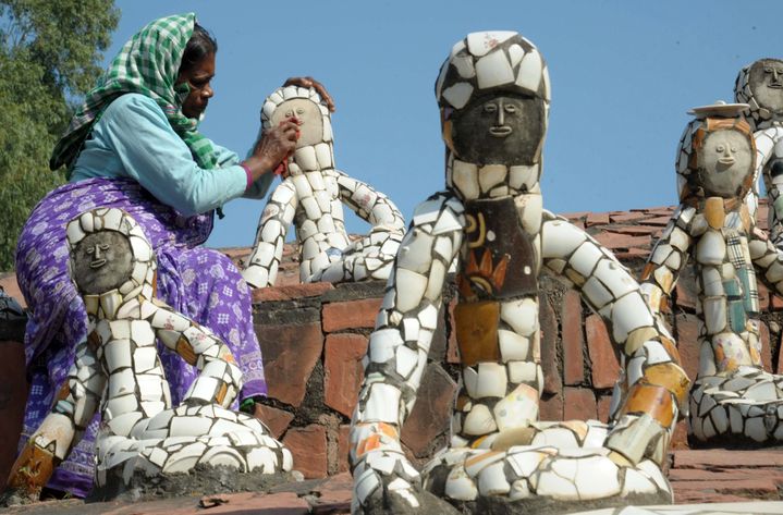 Dans le Chandigarh Rock Garden.
 (NARINDER NANU / AFP)