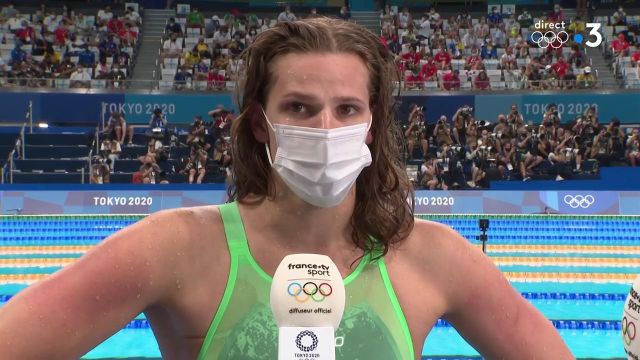 Marie Wattel explique ne pas avoir de regrets après sa sixième place décrochée lors de la finale du 100 mètres papillon : "J'étais derrière le plot, j'avais envie de gagner."