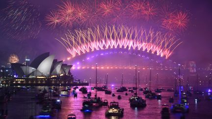 Le feu d'artifice de Sydney (Australie), le 1er janvier 2019.
 (PETER PARKS / AFP)