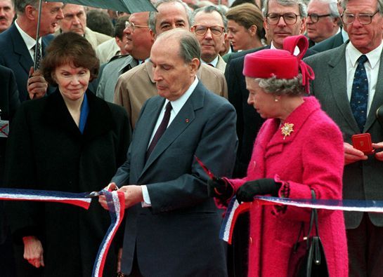 Inauguration du tunnel sous la Manche le 8 mai 1994. (AFP)