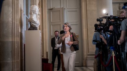 Anne Genetet, alors députée des Français établis hors de France, à l'Assemblée nationale, à Paris, le 10 octobre 2023. (ARTHUR N. ORCHARD / HANS LUCAS / AFP)