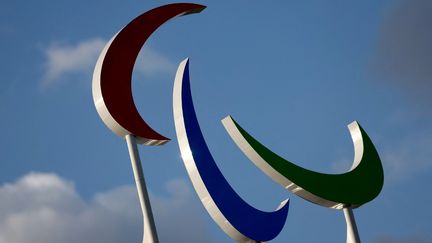 Le logo des Jeux Paralympiques au stade de la Tour Eiffel. (FRANCK FIFE / AFP)