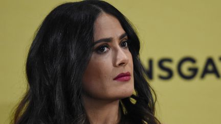 L'acrice mexicaine Salma Hayek, en promotion pour le film "Latin Lover", à Mexico, le 3 mai 2017.&nbsp; (CARLOS TISCHLER / NURPHOTO)