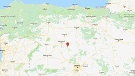 Un homme est mort&nbsp;après avoir été encorné lors d'un lâcher de taureaux à Cuellar (province de Ségovie, Espagne), le 29 août 2019. (GOOGLE MAPS)