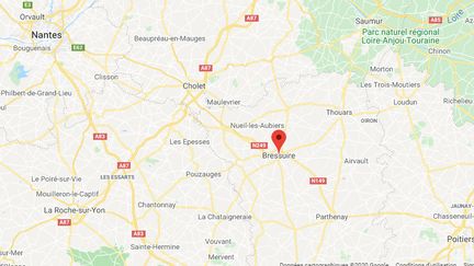 La commune de Bressuire se trouve dans le département des Deux-Sèvres. (GOOGLE MAPS / FRANCEINFO)