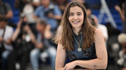 Lola Quivoron,&nbsp;réalisatrice du film "Rodeo", lors de la 75e édition du Festival de Cannes, le 20 mai 2022. (LOIC VENANCE / AFP)