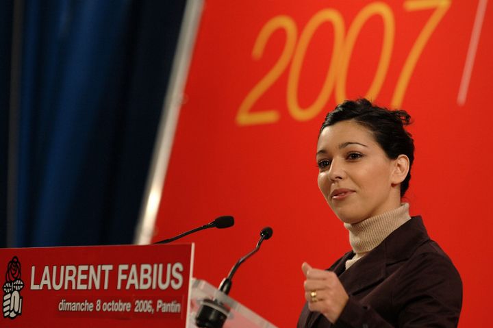 Sophia Chikirou lors d'un meeting de soutien à Laurent Fabius, le 8 octobre 2006, à Pantin (Seine-Saint-Denis). (MAXPPP)