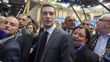 Jordan Bardella au Salon de l'agriculture, le 25 février 2024. (MATHIEU PATTIER / MAXPPP)