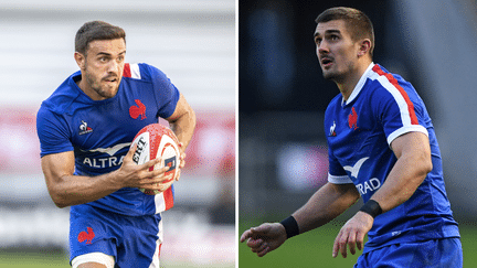 Melvyn Jaminet et Thomas Ramos, en concurrence pour le poste d'arrière du XV de France. (AFP)