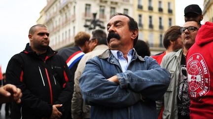 Le leader de la CGT Philippe Martinez, lors de la manifestation contre la réforme du Code du travail, le 19 octobre 2017, à Marseille (Bouches-du-Rhône) (ANNE-CHRISTINE POUJOULAT / AFP)