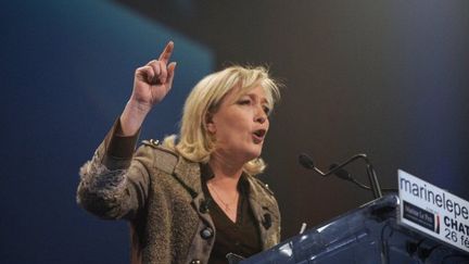 Marine Le Pen en meeting à Châteauroux, le 26 février 2012 (ALAIN JOCARD / AFP)