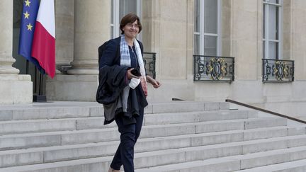 La climatologue Valérie Masson-Delmotte, le 4 mai 2022 à l'Elysée. (DANIEL PIER / NURPHOTO / AFP)