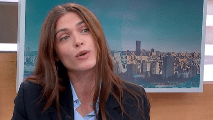 Invitée du 12/13 info, mercredi 31 janvier, la mannequin et actrice Elisa Sednaoui présente son livre "Petit traité d'autodéfense émotionnelle" coécrit avec Paolo Borzacchiello, un expert en intelligence linguistique. (franceinfo)