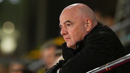 Gianni Infantino lors du match de demi finale de coupe du monde de football féminin, opposant l'Australie et la Nouvelle-Zélande le 16 août 2023 à Sydney. (SAEED KHAN / AFP)