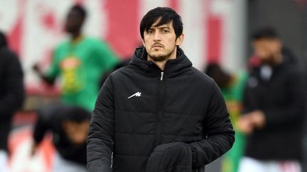 Le footballeur iranien Sardar Azmoun avant la rencontre amicale face au Sénégal, à Mödling (Autriche), le 27 septembre 2022. (JAKUB SUKUP / AFP)