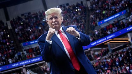 Le président américain Donald Trump, le 10 octobre 2019 à Minneapolis (Etats-Unis). (BRENDAN SMIALOWSKI / AFP)