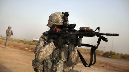 Un soldat am&eacute;ricain, le 14 juillet 2011 en Irak. (SPENCER PLATT / GETTY IMAGES NORTH AMERICA / AFP)