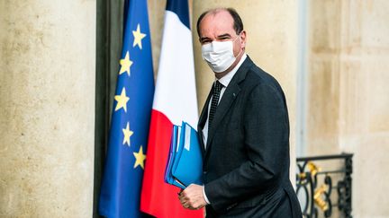 Le Premier ministre, Jean Castex, arrive au Palais de l'Elysée, à Paris, le 29 avril 2021.&nbsp; (XOSE BOUZAS / HANS LUCAS / AFP)