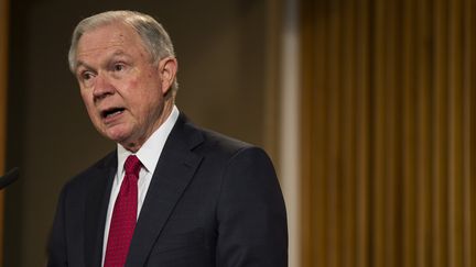 Le ministre américain de la Justice, Jeff Sessions, à Washington (Etats-Unis), le 28 février 2017.&nbsp; (ZACH GIBSON / GETTY IMAGES NORTH AMERICA / AFP)