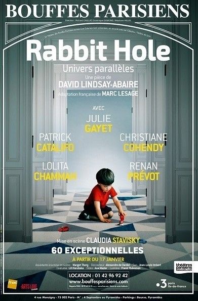 Affiche de de la pièce "Rabbit Hole" au Théâtre des Bouffes Parisiens avec Julie Gayet
 (Théâtre des Bouffes Parisiens)