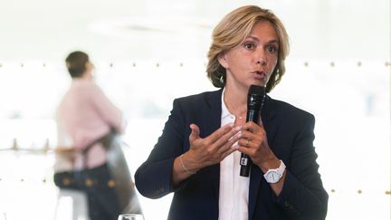 Valerie Pécresse lors d'une conférence de presse, le 25 août 2021, à&nbsp;Paris. (NATHAN LAINE / HANS LUCAS / AFP)