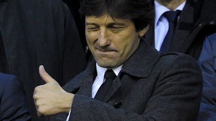 Le directeur sportif du PSG, Leonardo, lors du match contre Valence, le 12 f&eacute;vrier 2013. (JOSEP LAGO / AFP)