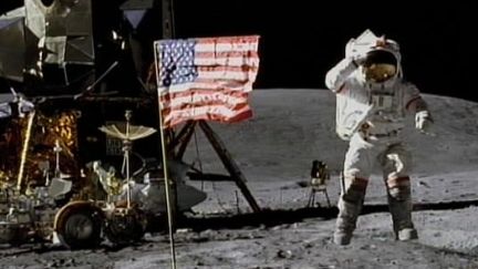 Buzz Aldrin en 1969 lors de la mission Apollo XI (FTV)