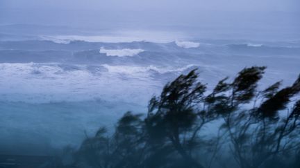 Anglet (Pyrénnées-Atlantiques) lors du passage de la tempête Ciaran, le 3 novembre 2023. (PIERRE LARRIEU / HANS LUCAS)