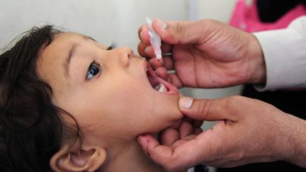 Un centre de vaccination contre la poliomy&eacute;lite, au Pakistan, le 11 septembre 2012. (A MAJEED / AFP)