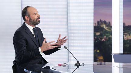 Le Premier ministre Edouard Philippe est l'invité de France 2, le 12 janvier 2020. (GEOFFROY VAN DER HASSELT / AFP)