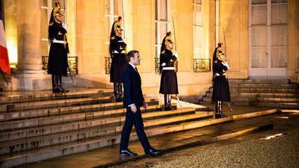 Emmanuel Macron à l'Elysée, le 29 novembre 2019. (XOSE BOUZAS / HANS LUCAS / AFP)