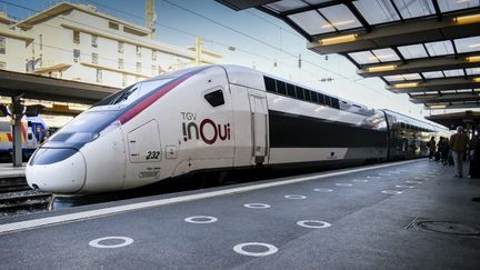 Un TGv Inoui en gare de Toulon (Var), le 6 octobre 2021. (MAGALI COHEN / HANS LUCAS / AFP)