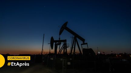 Puits de pétrole à Long Beach (Californie), en avril 2020. (APU GOMES / AFP)