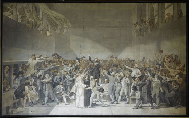 Le Serment du Jeu de Paume, Luc-Olivier Merson, 1883 (photo avant restauration). (RMN-GRAND PALAIS (CHATEAU DE VERSAILLES) / G. BLOT)