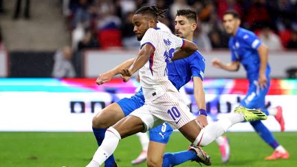 La rencontre entre la France et Israël, lors de la 3e journée de la Ligue des nations, à Budapest (Hongrie), le 10 octobre 2024. (FRANCK FIFE / AFP)