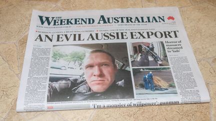 Brenton Tarrant, à la une d'un journal australien, le 16 mars 2019. (AMER GHAZZAL / REX / SHUTTERSTOCK / SIPA)