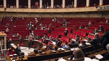 La ministre de la Justice, Christiane Taubira, s'exprime &agrave; l'Assembl&eacute;e nationale &agrave; Paris, le 4 f&eacute;vrier 2013.&nbsp; (JOEL SAGET / AFP)