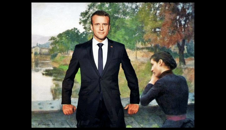 Emmanuel Macron dans le tableau "Les amoureux" d'Emile Friant
 (France 3 / Culturebox )