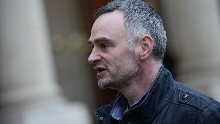 Laurent Pinatel, porte-parole de la Confédération paysanne, le 12 février 2016, à Paris. (STEPHANE DE SAKUTIN / AFP)