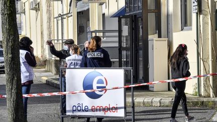 L'agence Pôle emploi de Valence (Drôme), le 28 janvier 2021. (PHILIPPE DESMAZES / AFP)