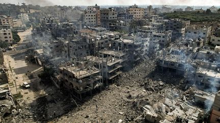 Vue aérienne de Gaza, le 11 octobre 2023. (YAHYA HASSOUNA / AFP)