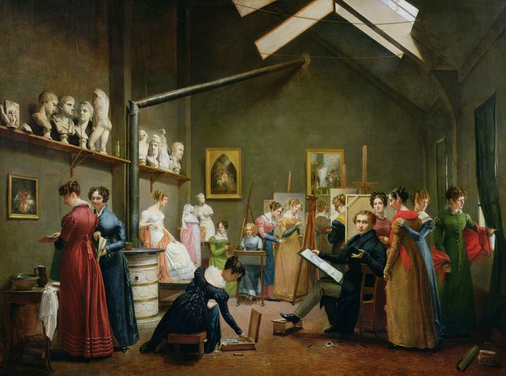 Adrienne Marie Louise Grandpierre Deverzy, "L'Atelier d'Abel de Pujol", 1822, Paris, Musée Marmottan Monet  (© Marmottan Monet, Paris, France / Bridgeman Images)