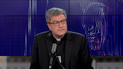 Mgr Éric de Moulins-Beaufort, président de la Conférence des évêques de France, le 6 octobre 2021. (FRANCEINFO / RADIO FRANCE)