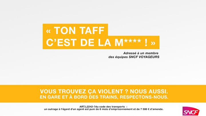 SNCF Voyageurs appelle au respect envers ses agents à travers une campagne d'affichage. (SNCF voyageurs)