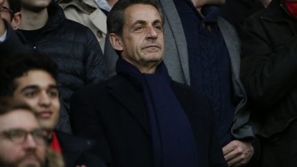 Nicolas Sarkozy, le 20 février 2016 au Parc des Princes à Paris.&nbsp; (THOMAS SAMSON / AFP)